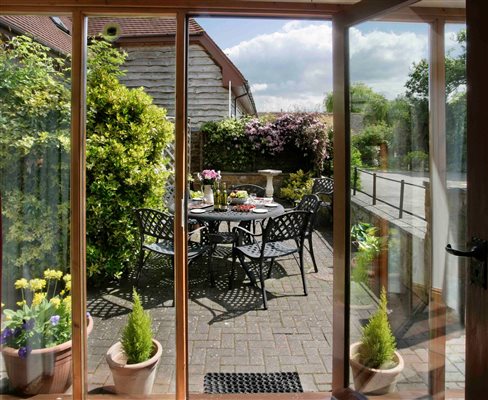 Alfresco eating and view from Ploughman's Rest Kitchen